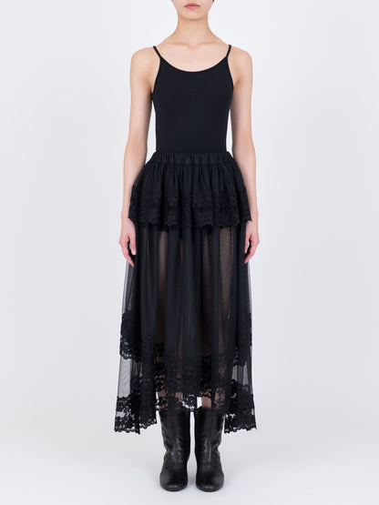 Dentelle Tape Tulle Skirt