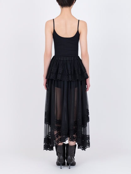 Dentelle Tape Tulle Skirt