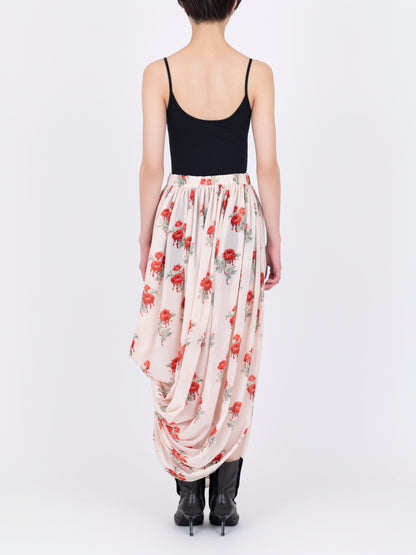 Printed Drapé Skirt