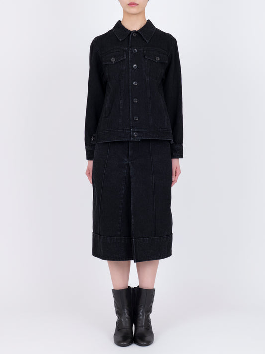 Matelasse Denim Plis Creux Jacket