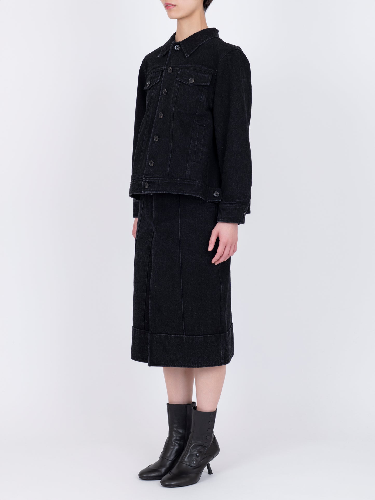Matelasse Denim Plis Creux Jacket