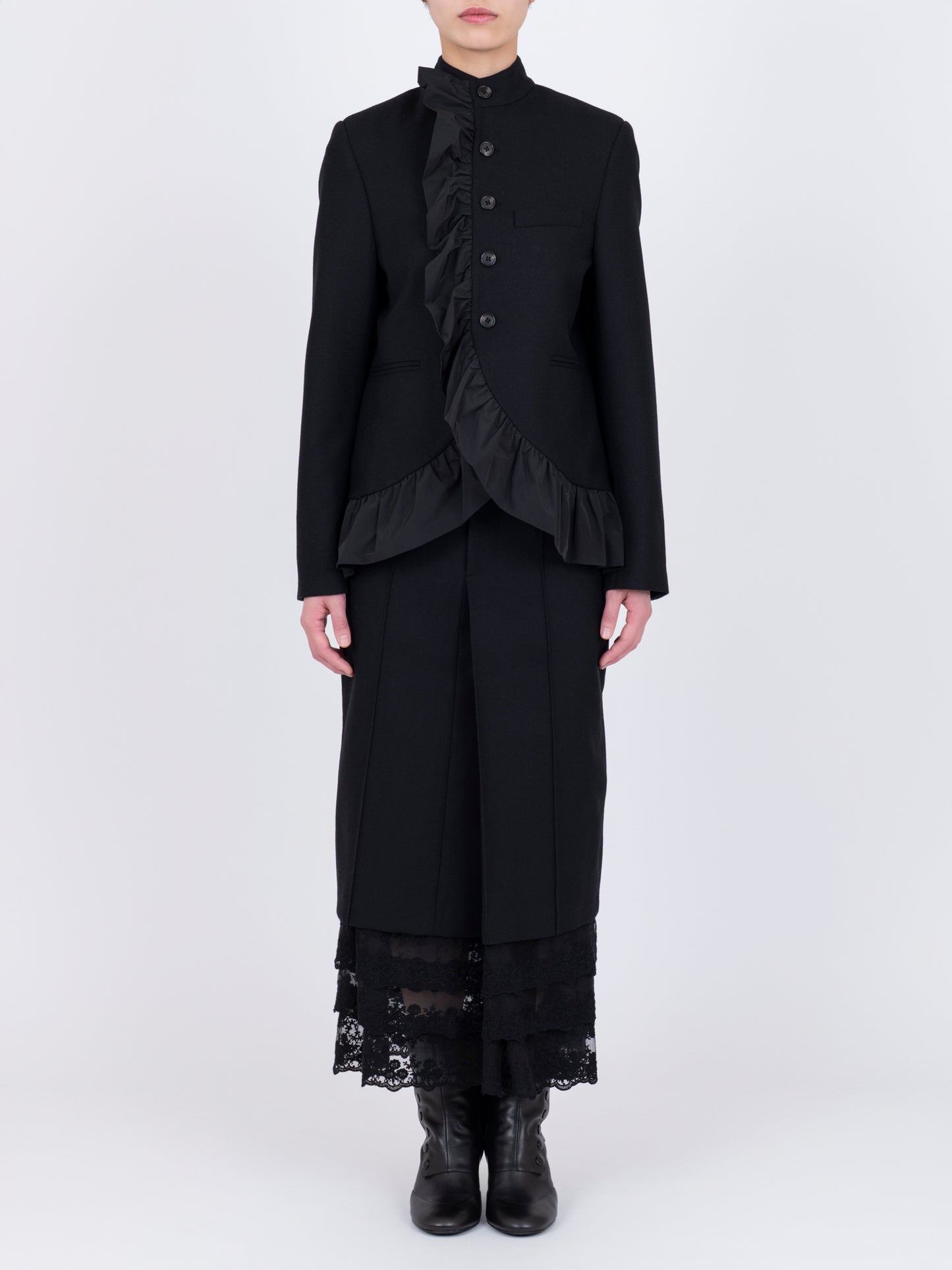 Volant Stand Collar Jacket
