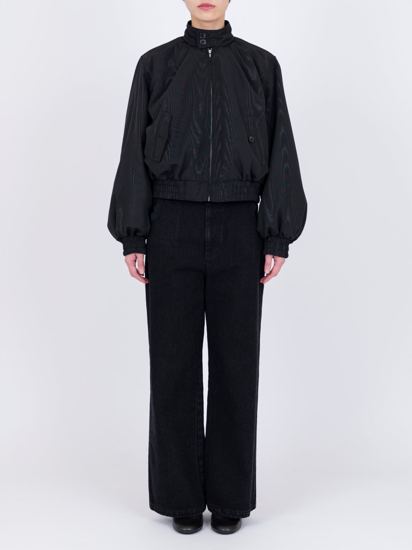 Moiré Plis Bomber Jacket