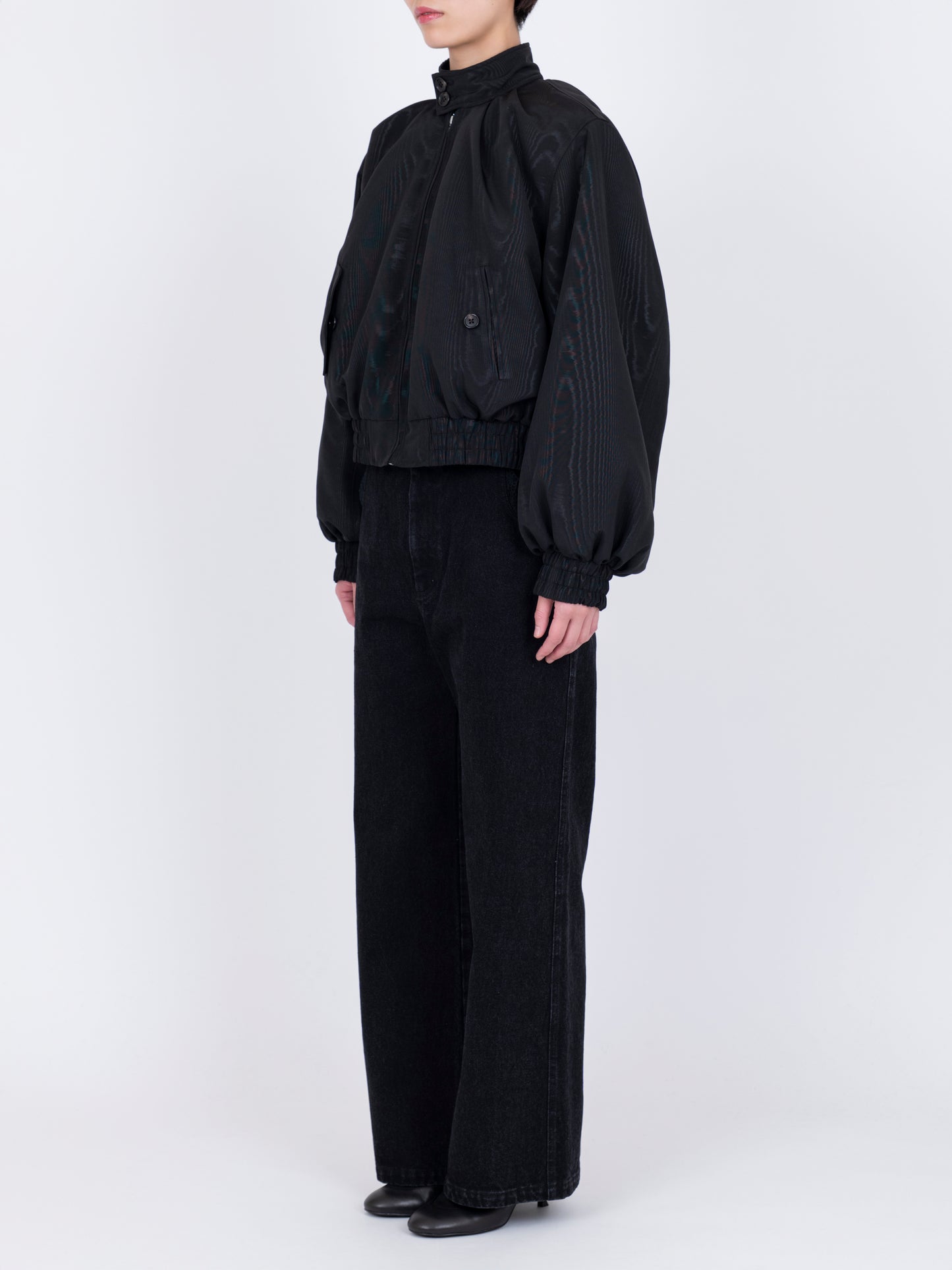 Moiré Plis Bomber Jacket