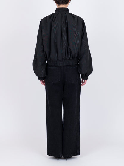 Moiré Plis Bomber Jacket