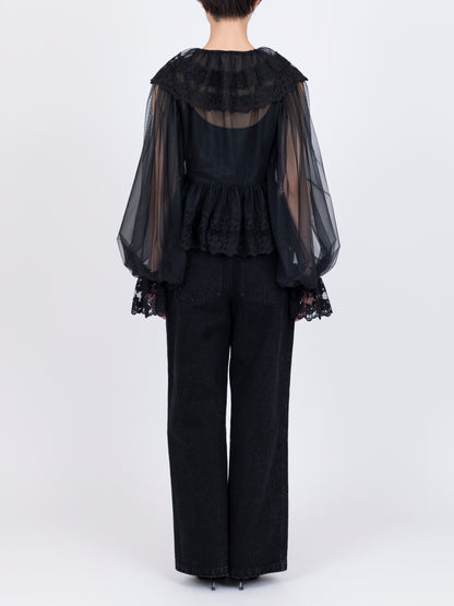 Dentelle Tape Tulle Blouse