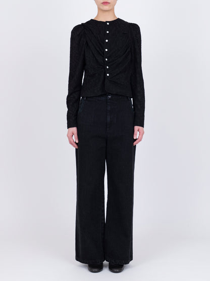 Jacquard Drapé Cardigan