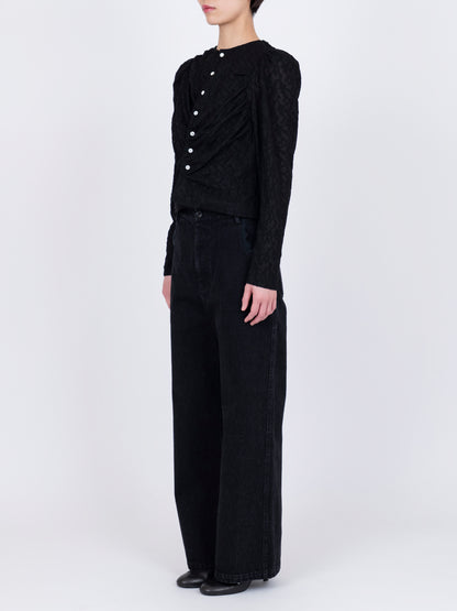 Jacquard Drapé Cardigan