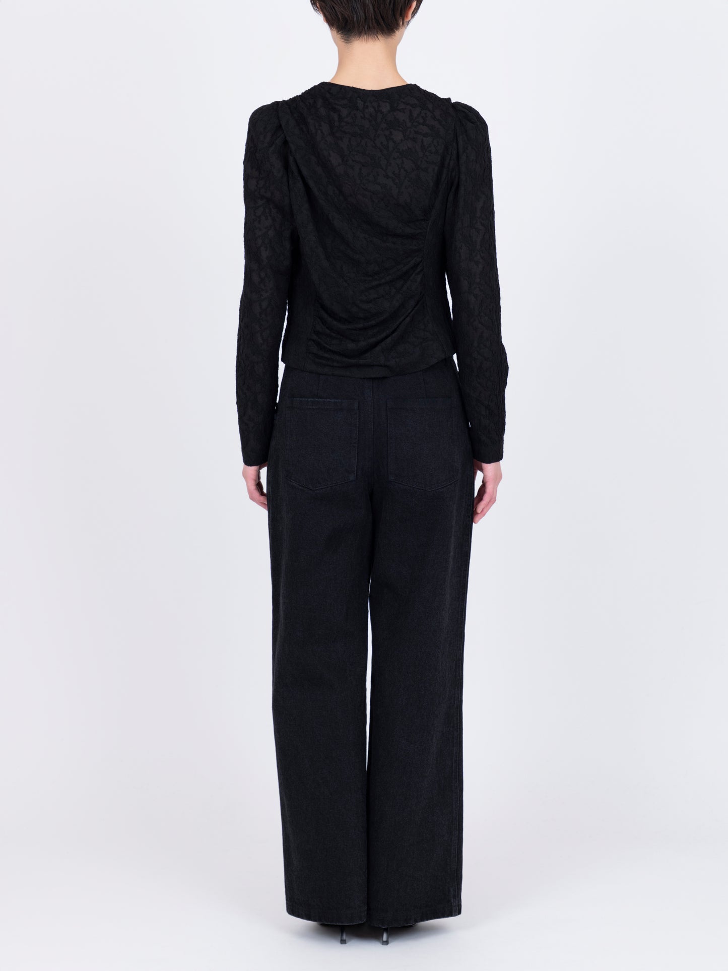Jacquard Drapé Cardigan