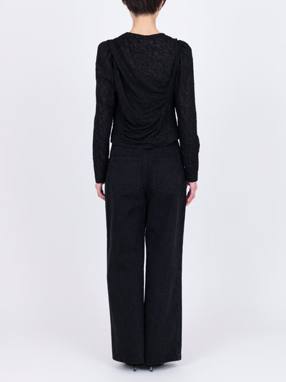 Jacquard Drapé Cardigan