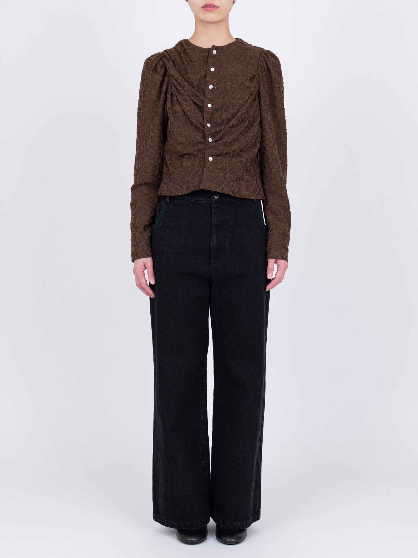 Jacquard Drapé Cardigan