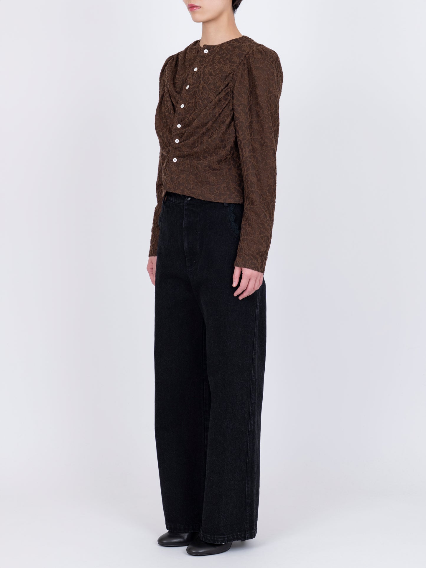 Jacquard Drapé Cardigan