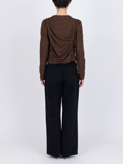 Jacquard Drapé Cardigan