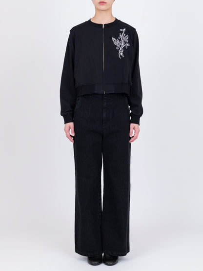 Court Jersey Cardigan -Rose Cross Stitch