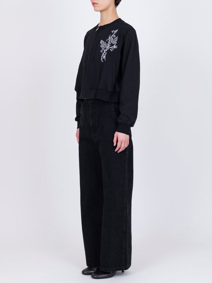 Court Jersey Cardigan -Rose Cross Stitch