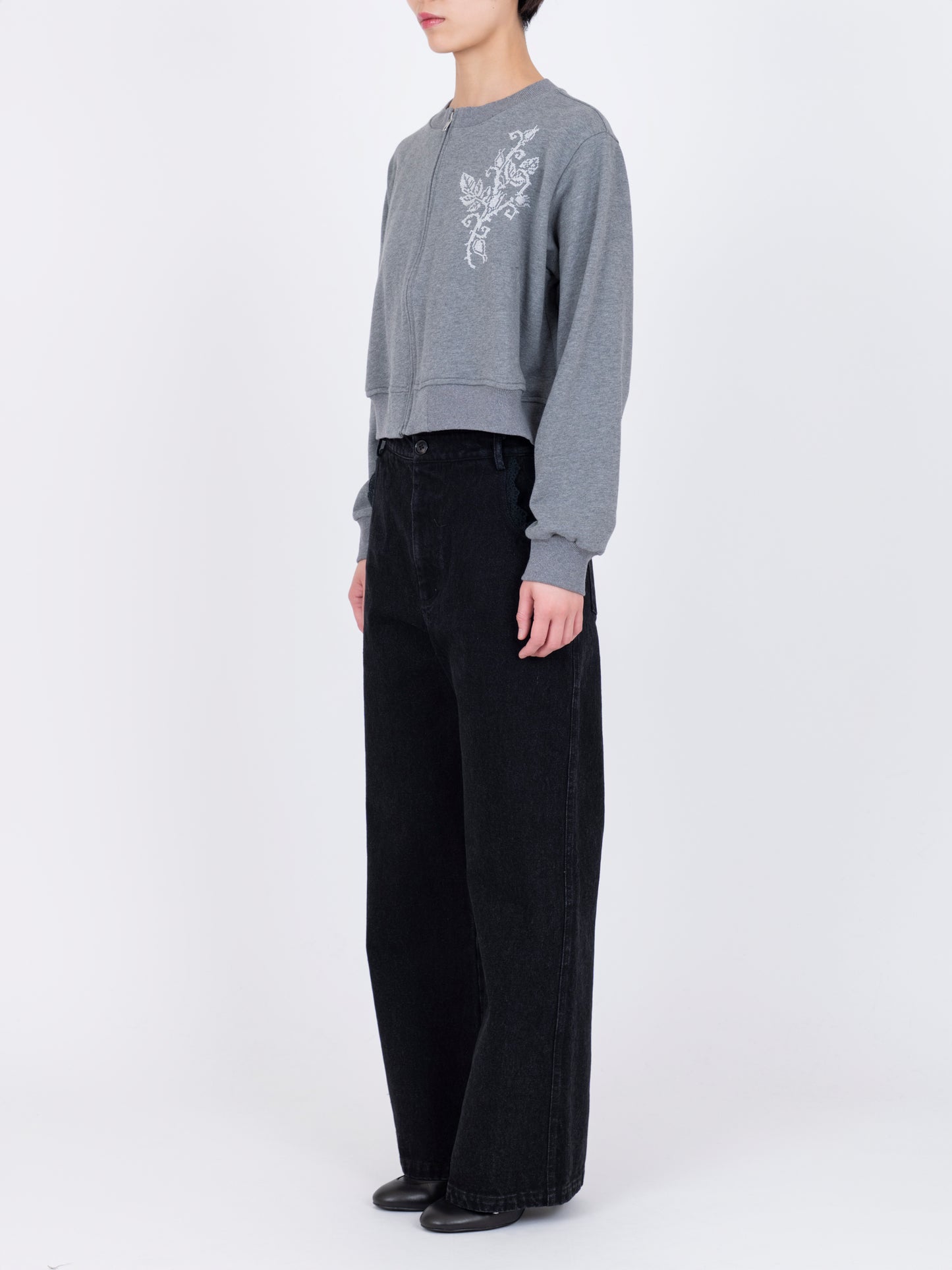 Court Jersey Cardigan -Rose Cross Stitch