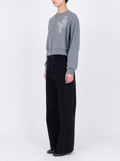 Court Jersey Cardigan -Rose Cross Stitch