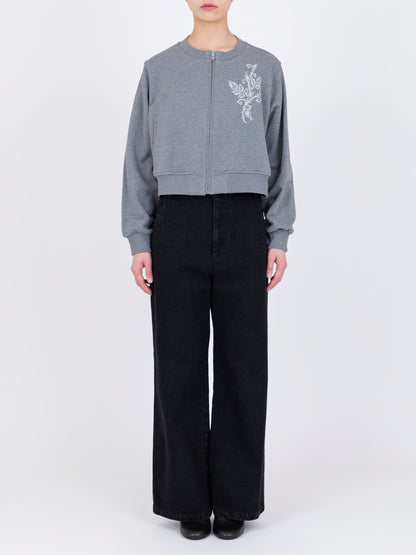 Court Jersey Cardigan -Rose Cross Stitch