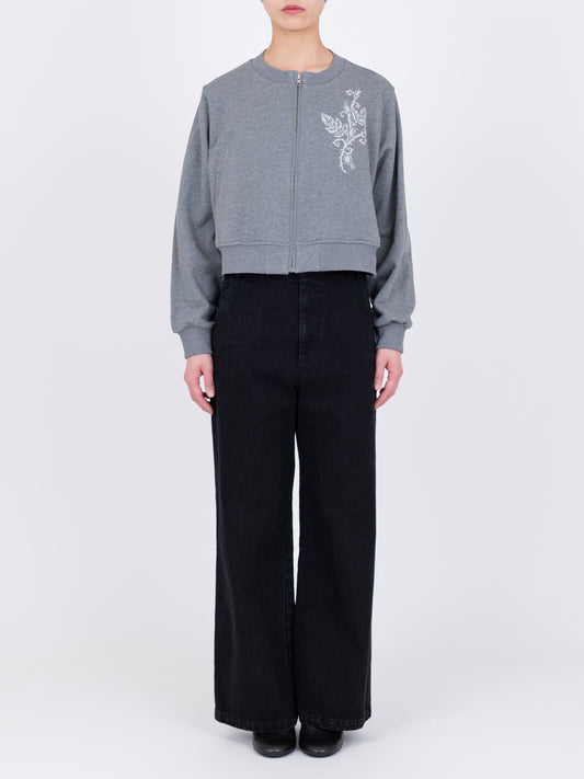 Court Jersey Cardigan -Rose Cross Stitch
