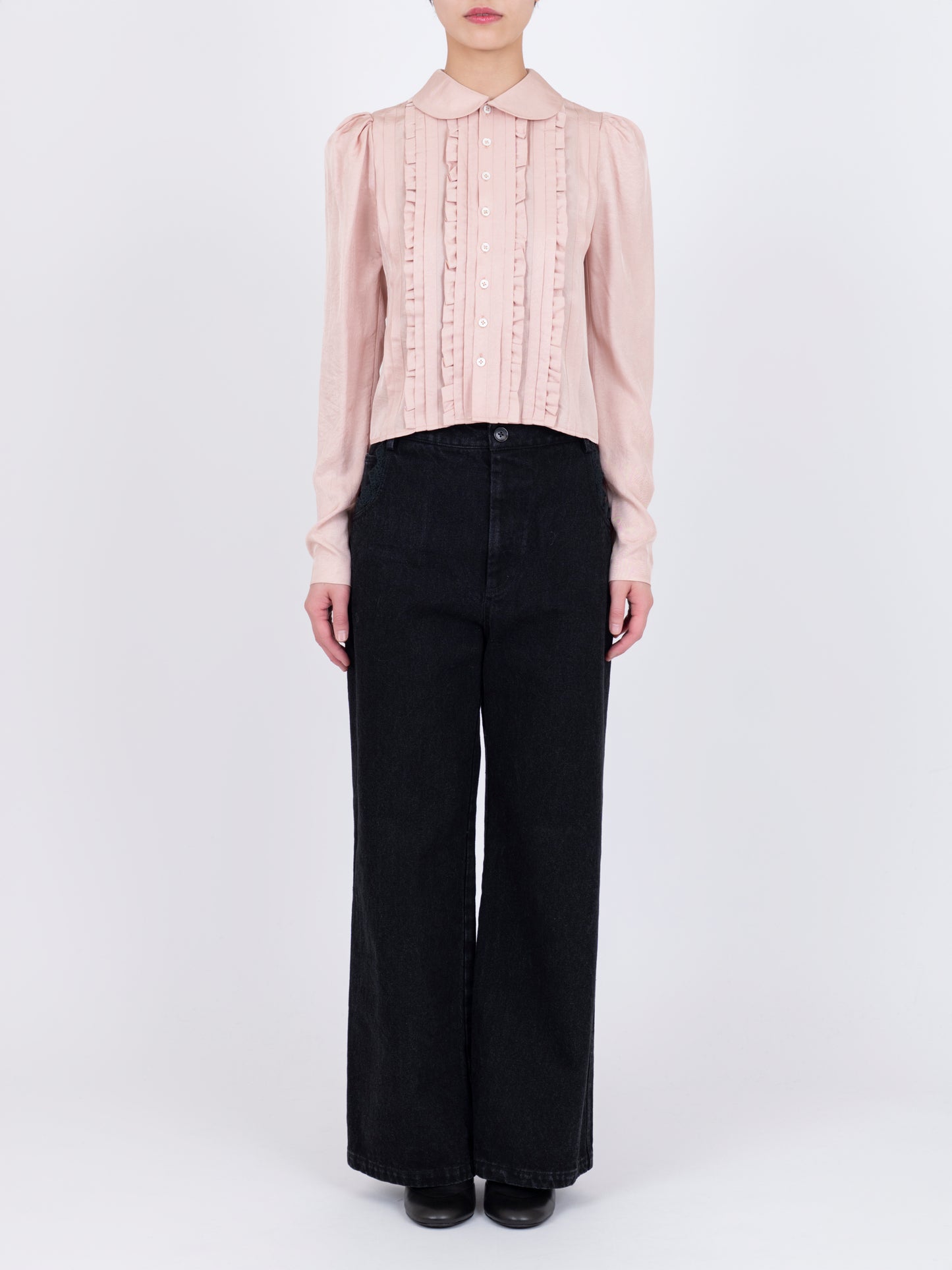 Plis Volant Blouse