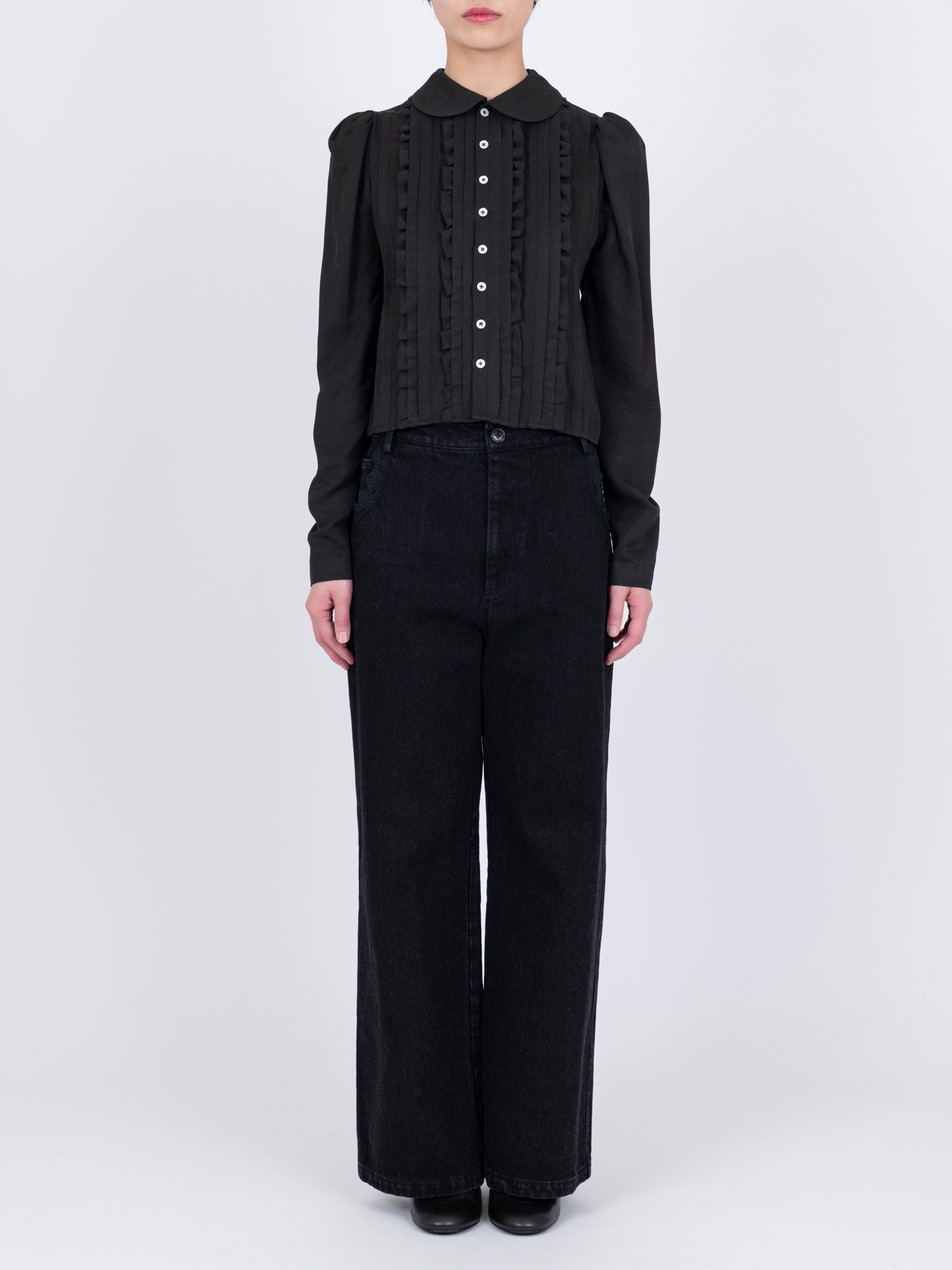 Plis Volant Blouse