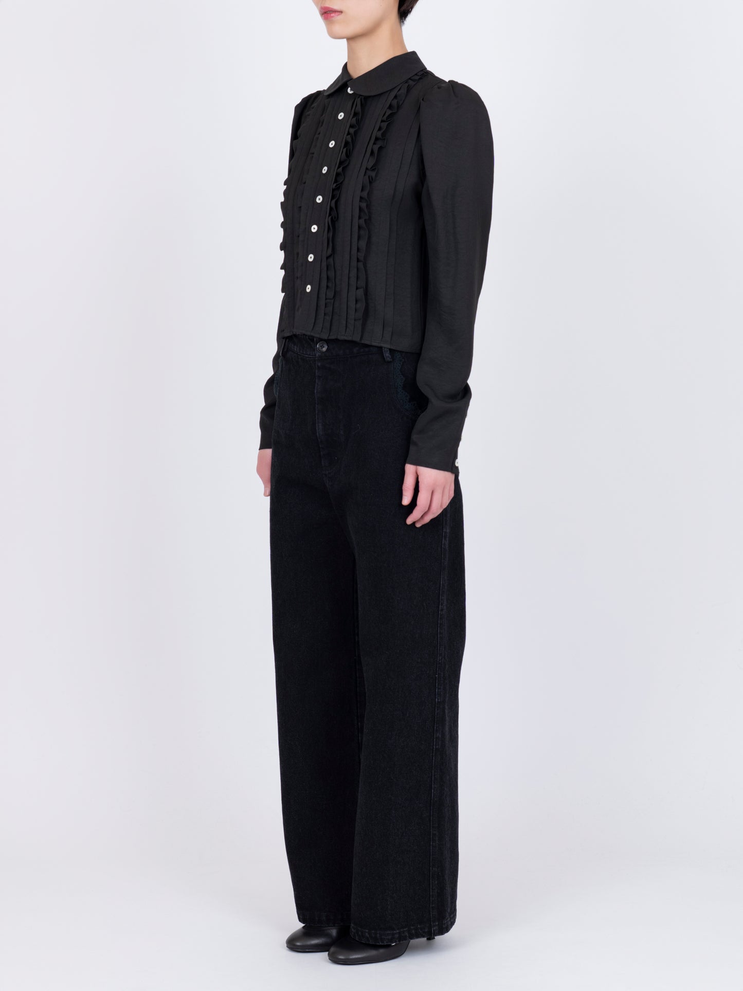 Plis Volant Blouse