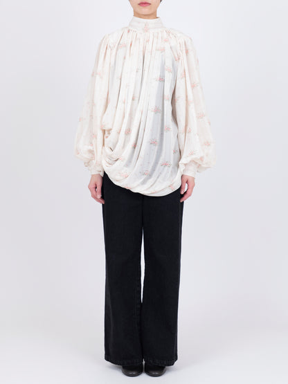 Printed Drapé Blouse