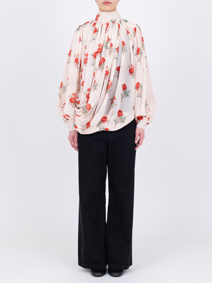 Printed Drapé Blouse