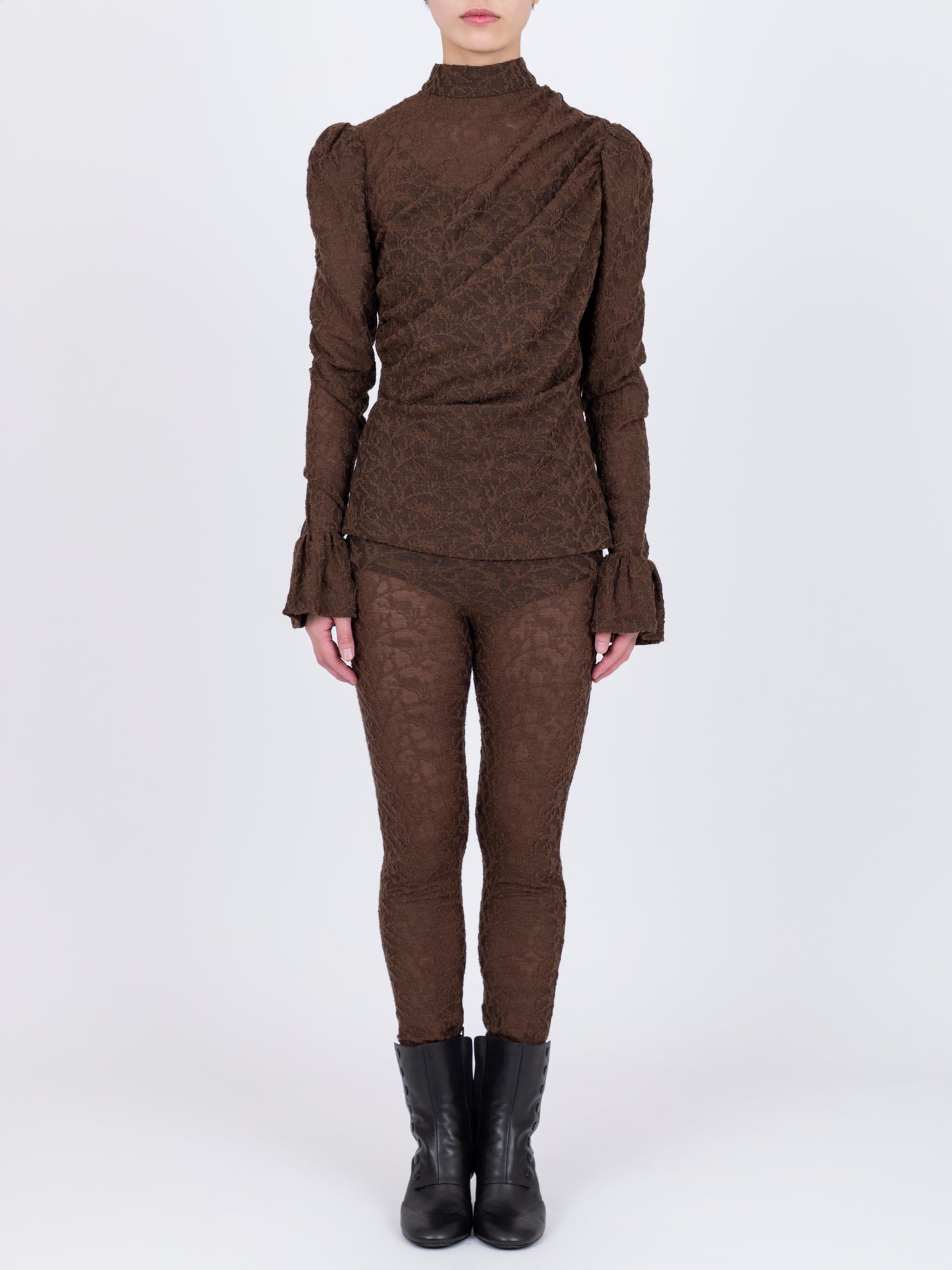 Jacquard Drapé Top