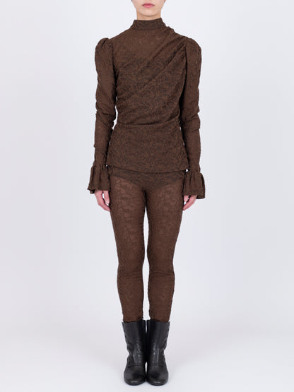 Jacquard Drapé Top