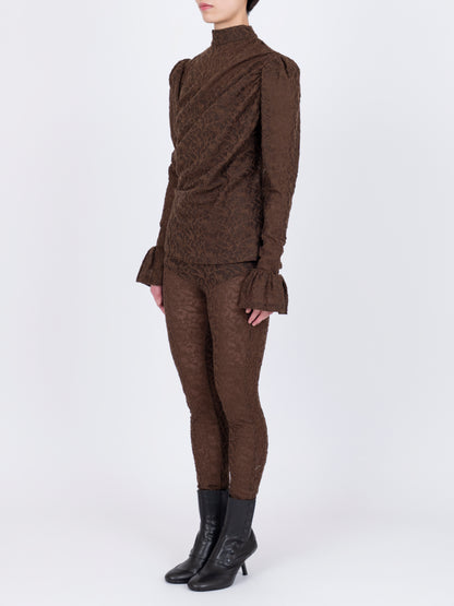 Jacquard Drapé Top