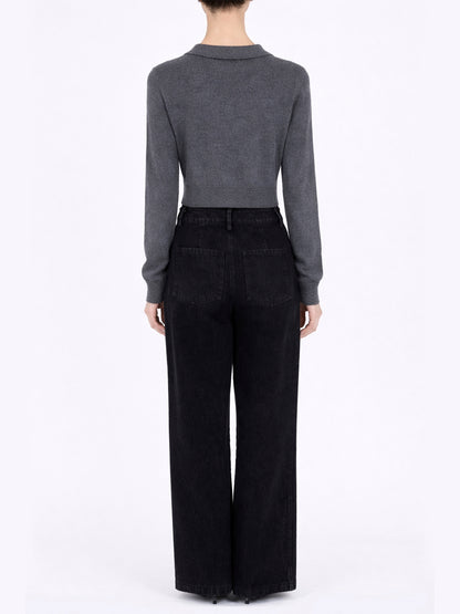 Rose Hand Broderie  Crew Cardigan