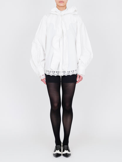 Lace Trimmed Ribbon Shirt