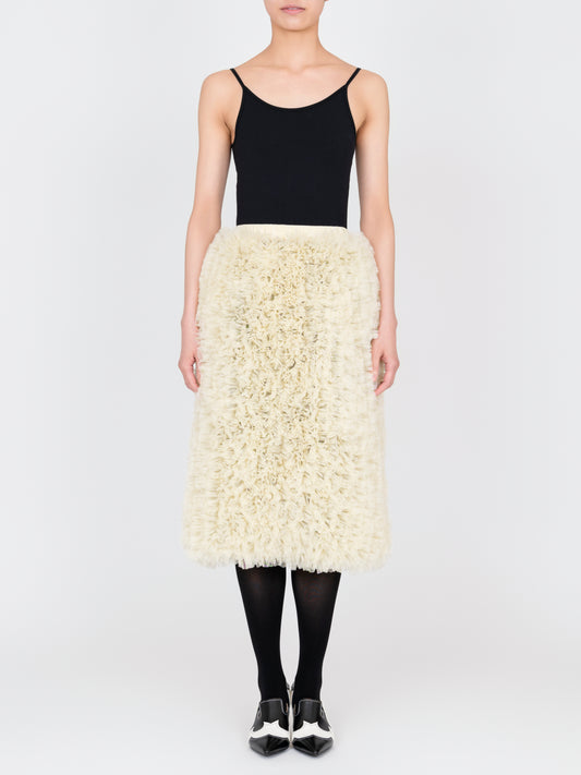 Ruffle Tulle Midi Skit