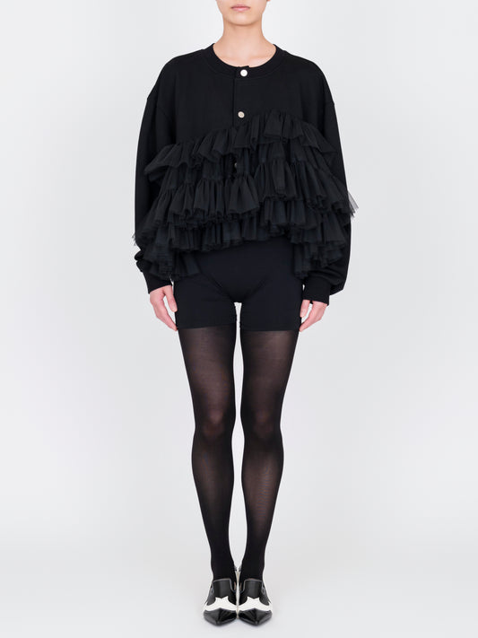 Tulle Jersey Cardigan
