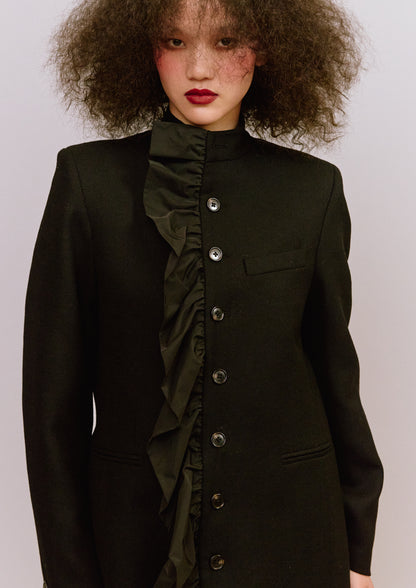 Volant Stand Collar Coat