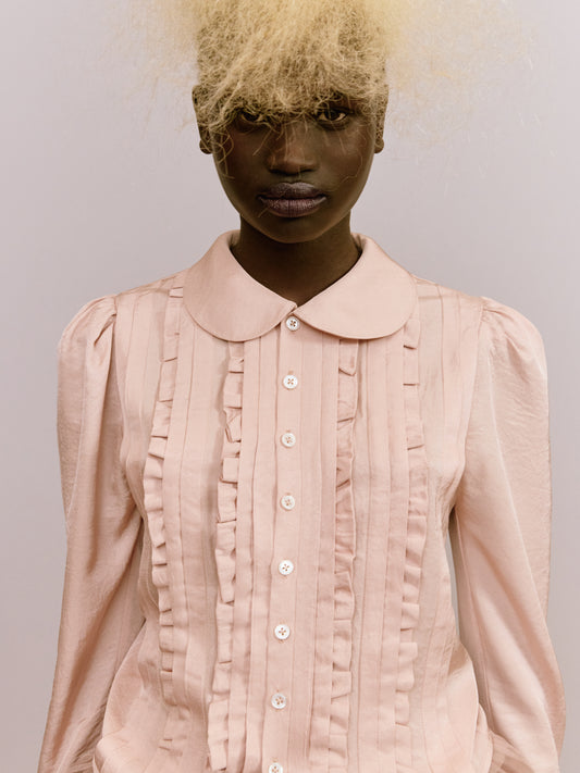 Plis Volant Blouse
