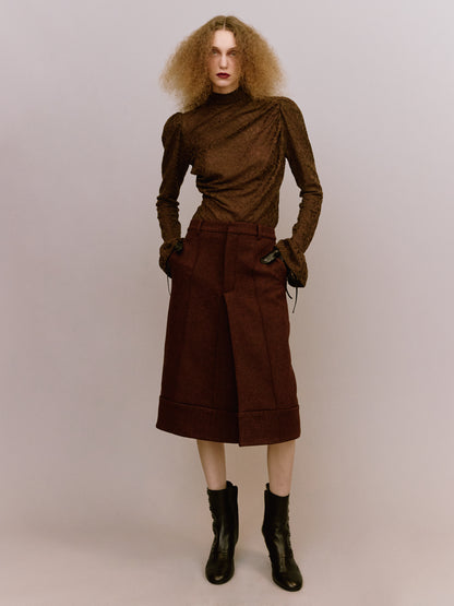 Jacquard Drapé Top