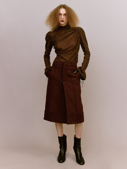 Jacquard Drapé Top