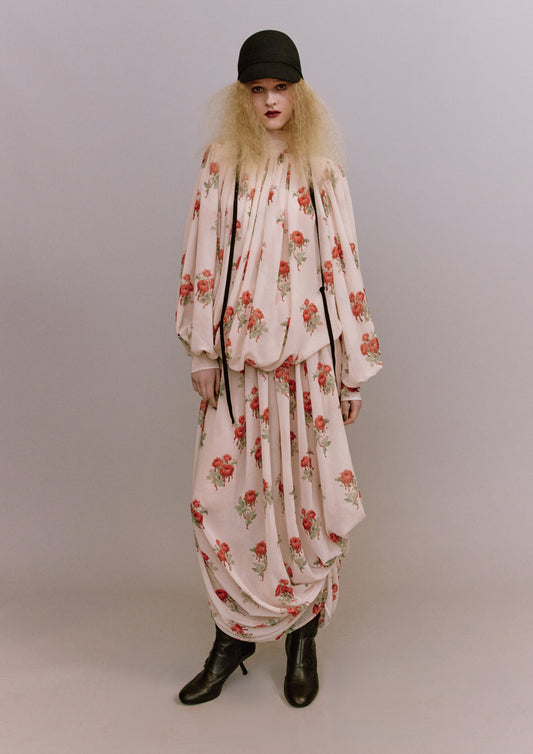 Printed Drapé Blouse