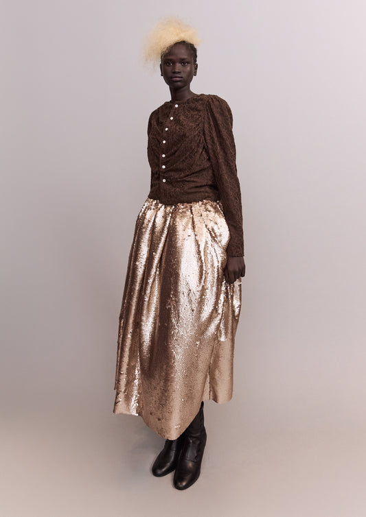 Jacquard Drapé Cardigan