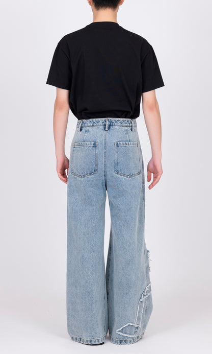 Ribbon Detail Denim Pants