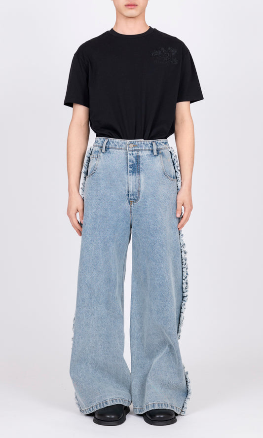 Ruffle Denim Pants