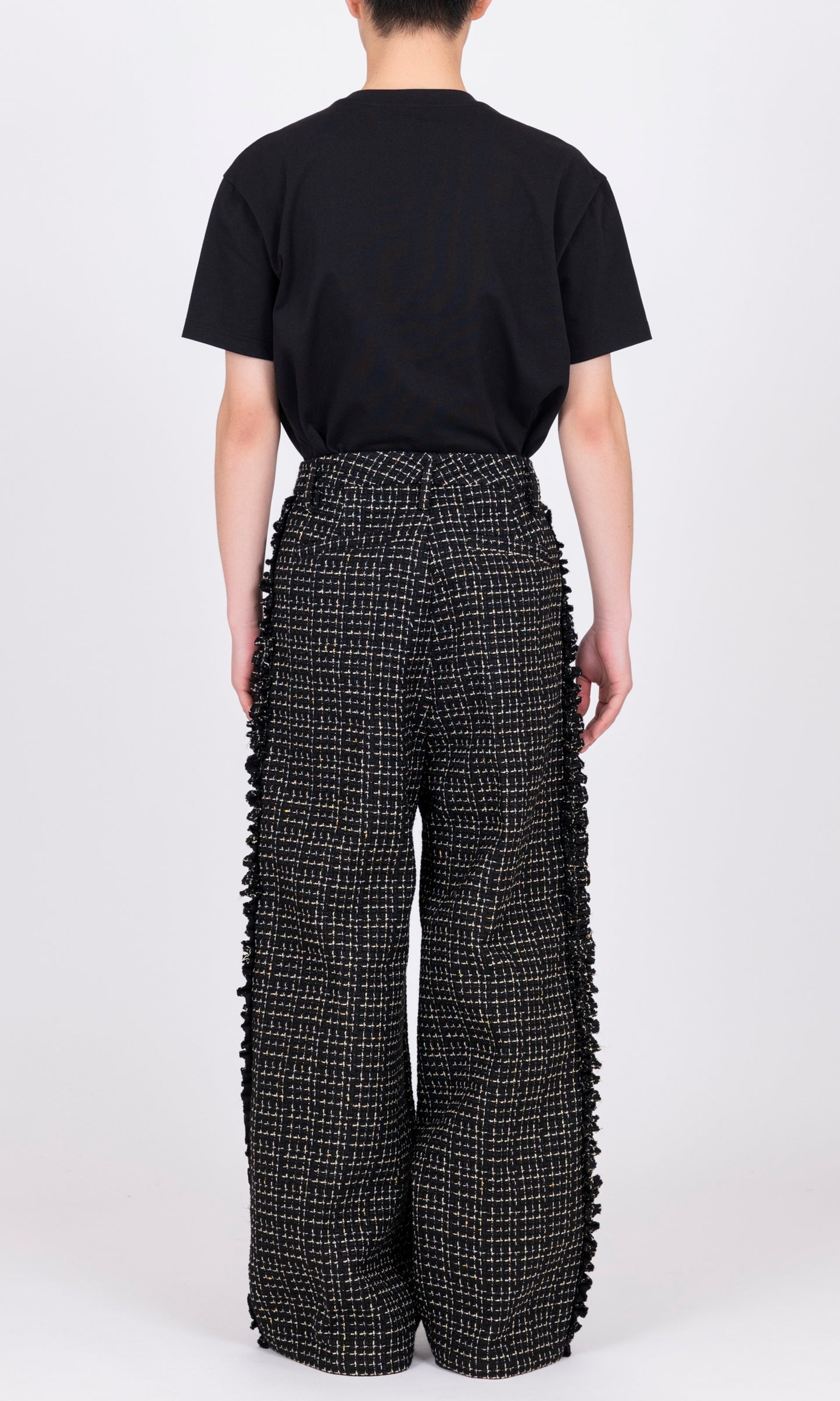 Ruffle Tweed Trousers