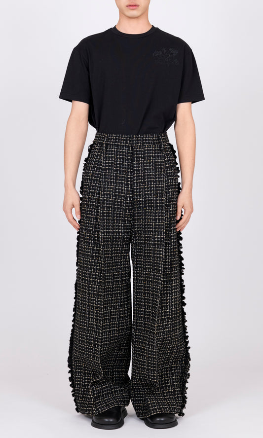 Ruffle Tweed Trousers