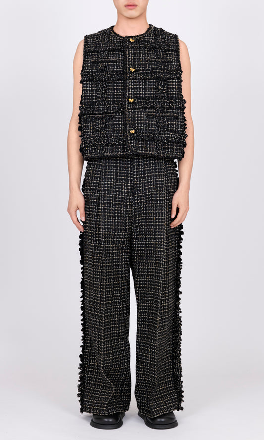 Ruffle Tweed Gilet