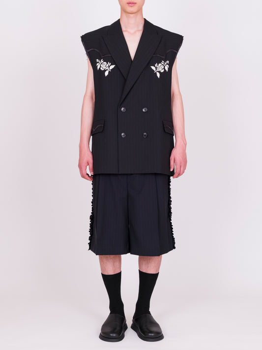 刺绣无袖西部西装外套