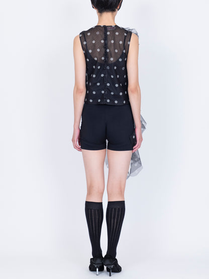 ''A Pois'' Tulle Top