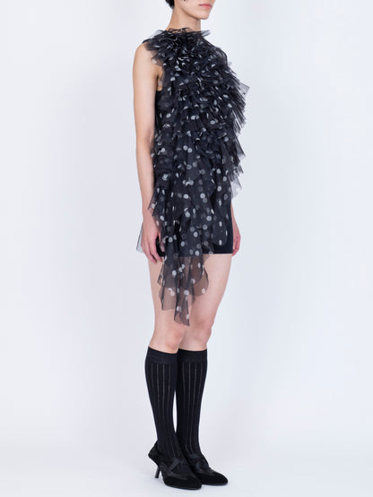 ''A Pois'' Tulle Top